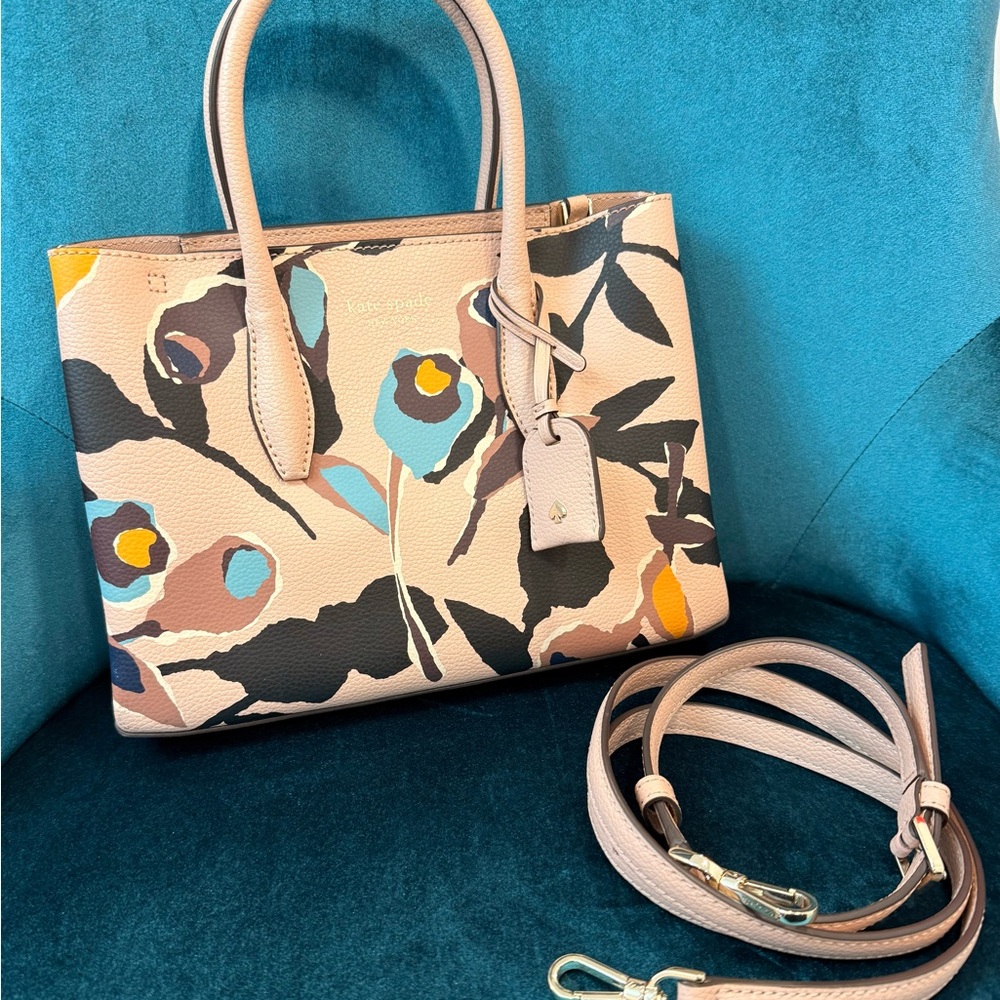 Kate Spade Eva Paper Rose Satchel/Crossbody Bag